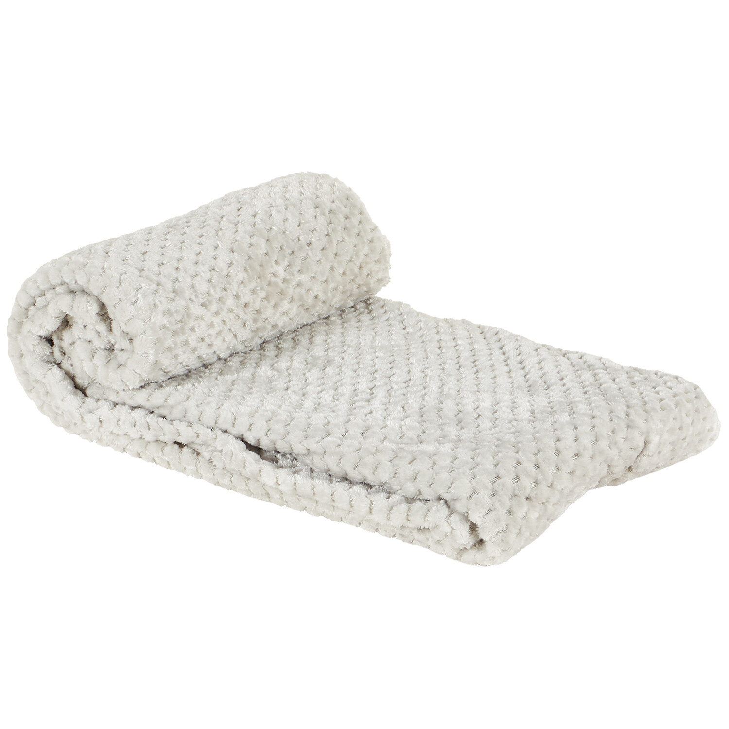 Waffle Fleece Throw - Silver Image 3