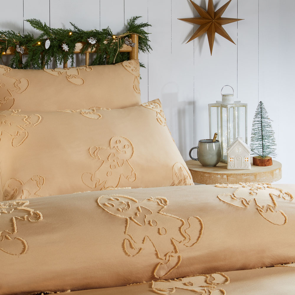 Duvet Day Single Gingerbread Tufted Soft Touch Reversible Duvet Set Image 2