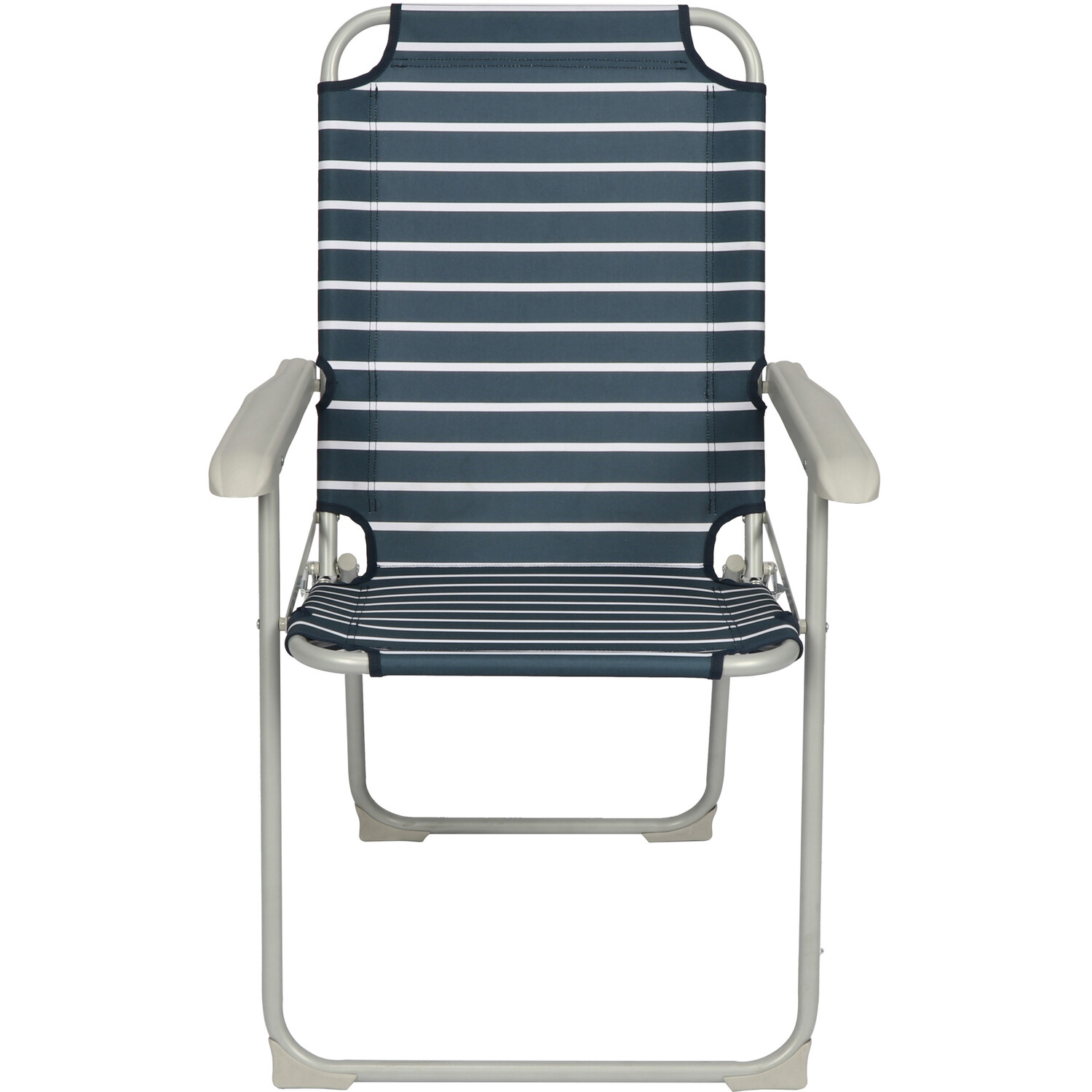Folding Stripe Camping Chair Navy Image 4