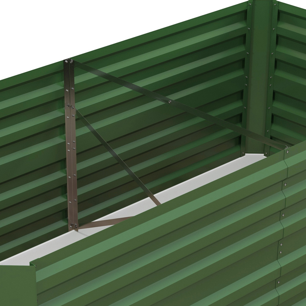 Outsunny Green Galvanised Steel Raised Garden Bed with Reinforced Rods 59 x 90 x 180cm Image 3