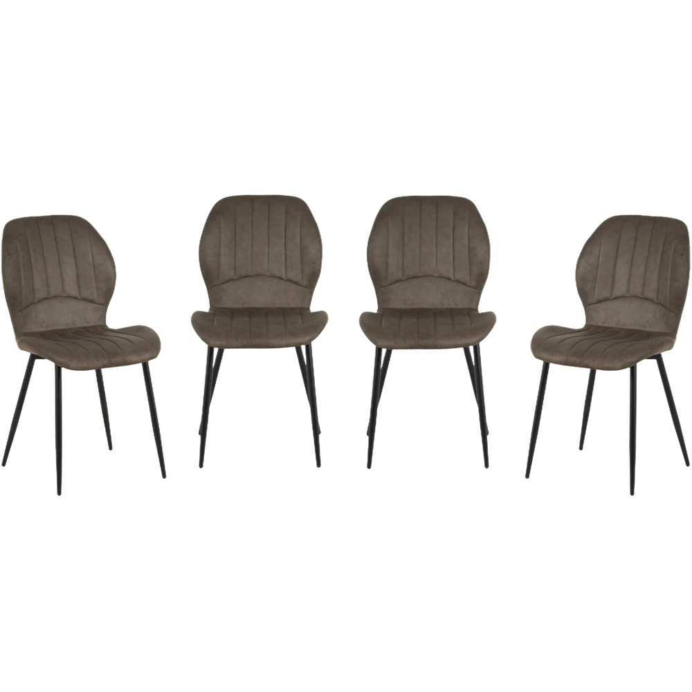 Miami 4 Seater Grey Jaydn Leather Dining Table Set Image 3