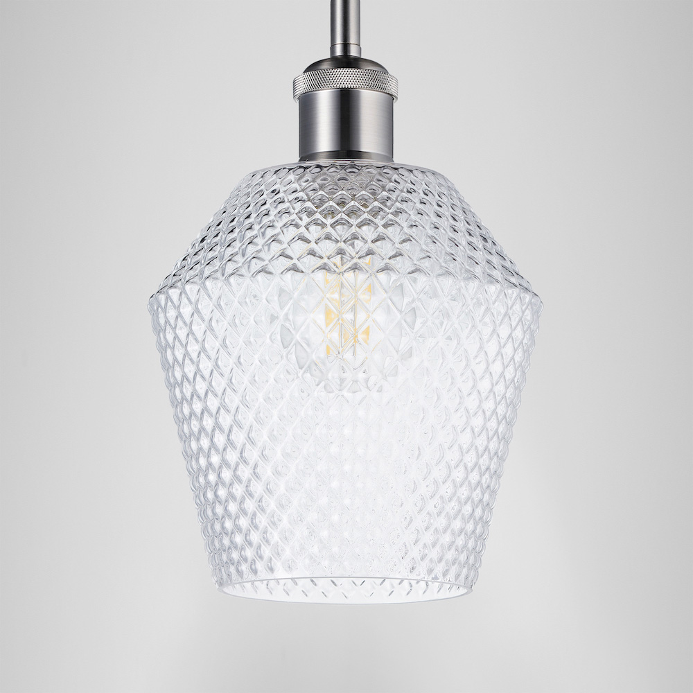 Happy Homewares Clear Glass Compact Diamond Pendant Shade Image 6