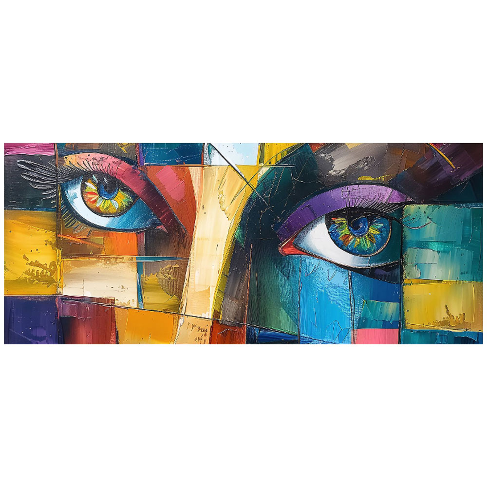 Warren Reed Designer Fragmented Vision Eyes of the Soul Glass Bathroom Splashback 25 x 60cm Image 2