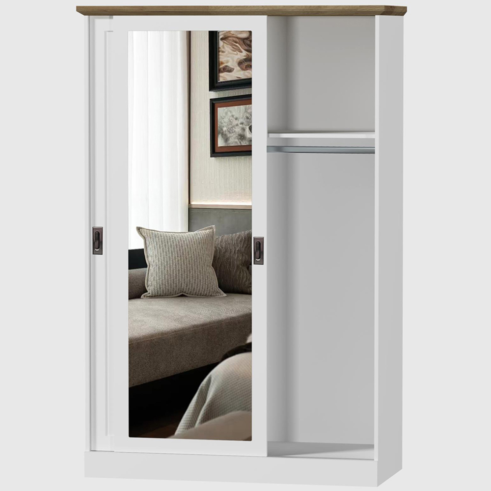 Kosy Koala Matteo 2 Door White Mirrored Sliding Wardrobe Image 4