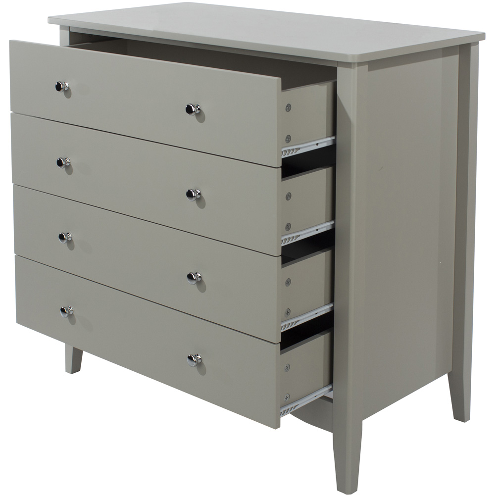 Como 4 Drawer Light Grey Chest of Drawers Image 4