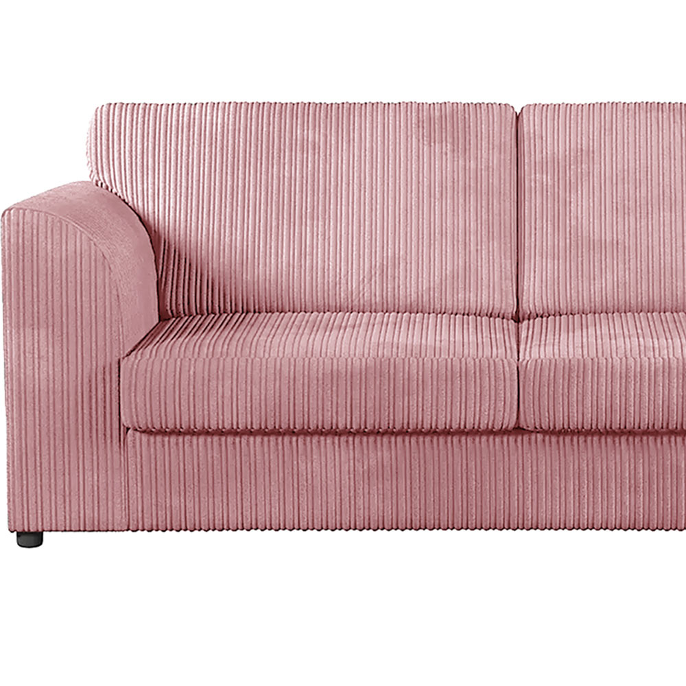Luxor 6 Seater Pink Jumbo Cord Full Back Sofa Suite Image 3