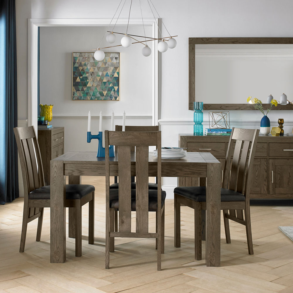 Bentley Designs Turin 6 Seater Dark Oak Small End Extending Table Image 6