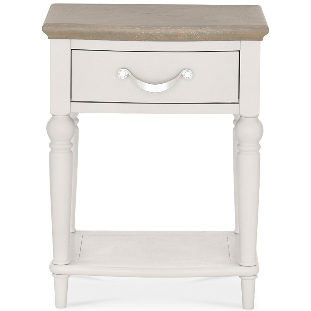 Bentley Designs Montreux Single Drawer Single Shelf Grey Washed Oak and Soft Grey Nightstand Image 3