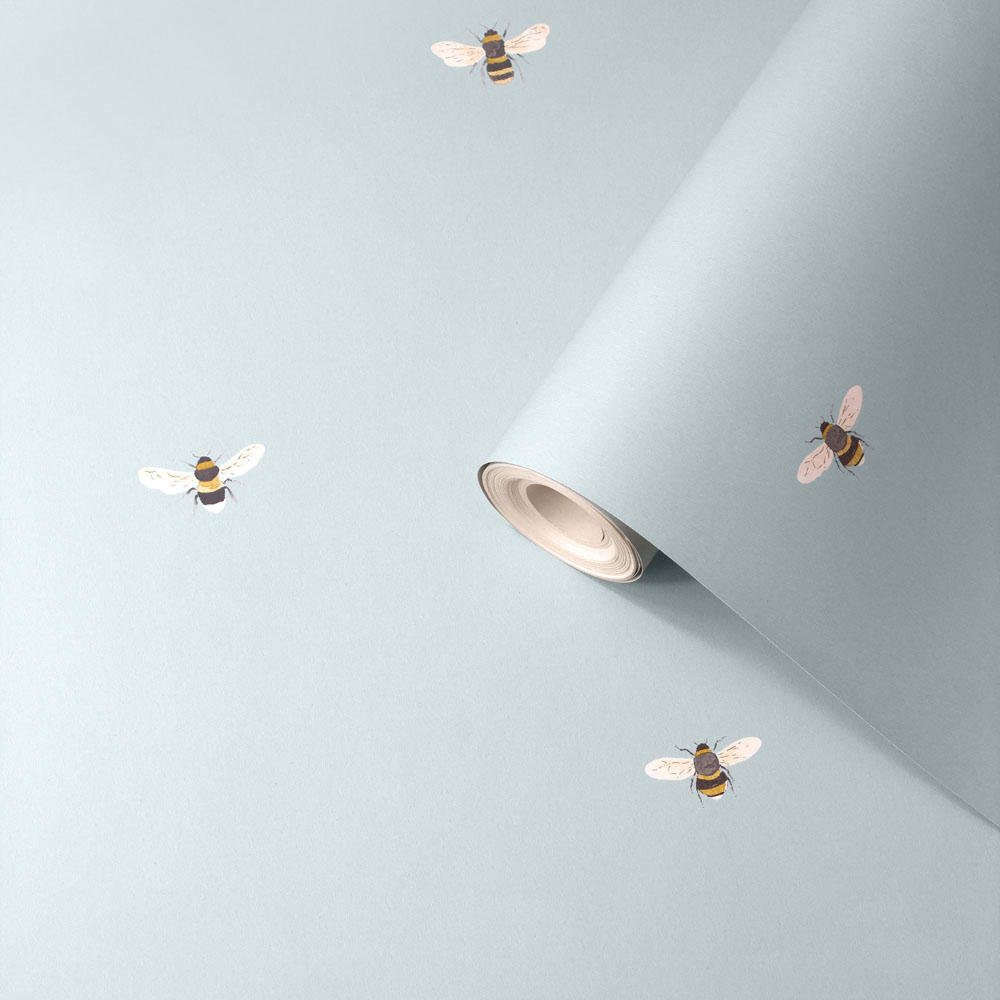 Sophie Allport Bees Duck Egg Wallpaper Image 2
