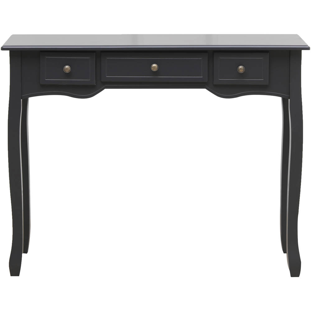 FurnitureHMD 3 Drawer Dark Grey Console Table Image 3