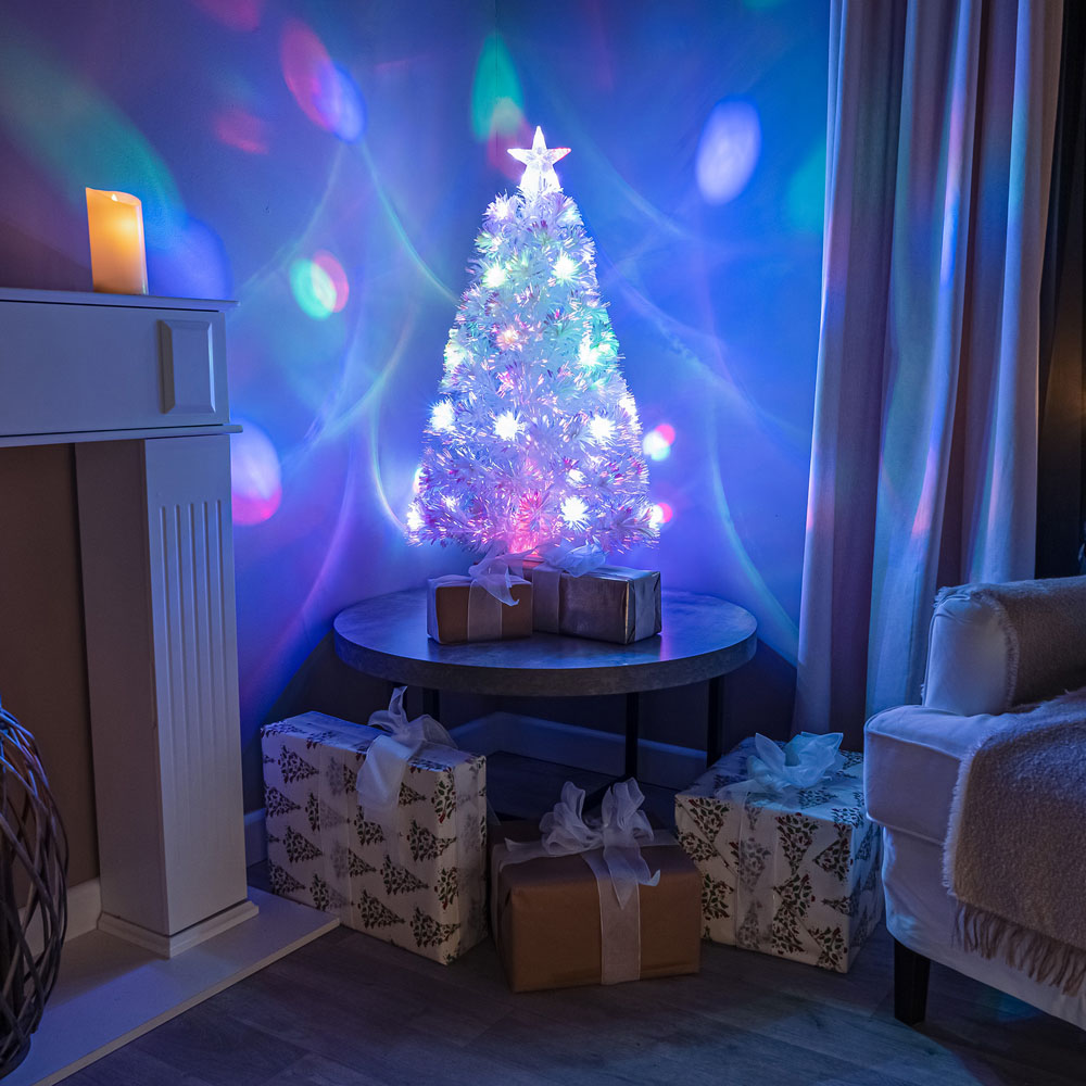 The Christmas Centre 22 Multicolour LED Iridescent White Fibre Optic Artificial Xmas Tree 3ft Image 2