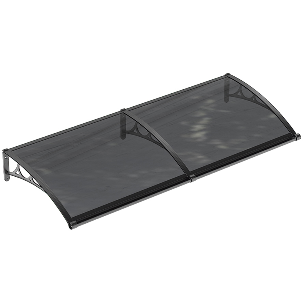 Living and Home Dark Grey Curved Door and Window Canopy 2.0 x 0.8m Image 2