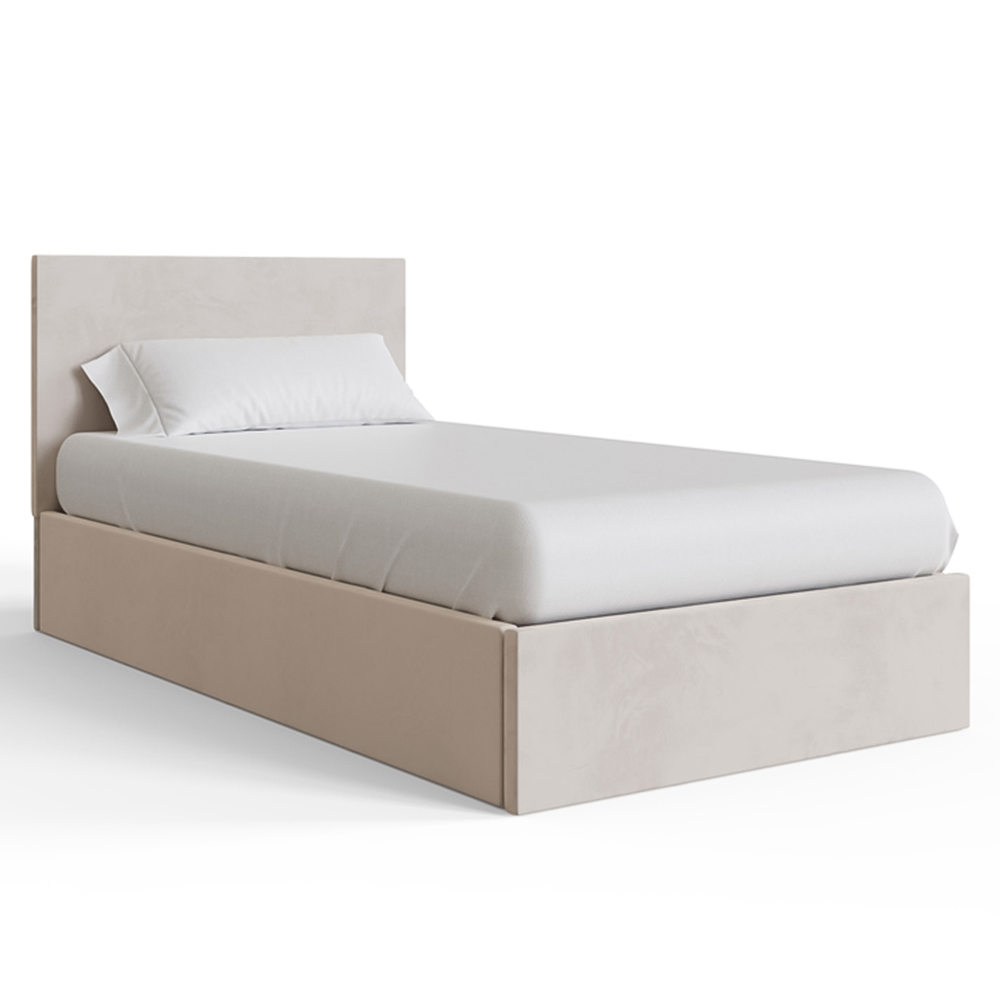 GFW Single Natural Velvet End Lift Ottoman Bed Image 3