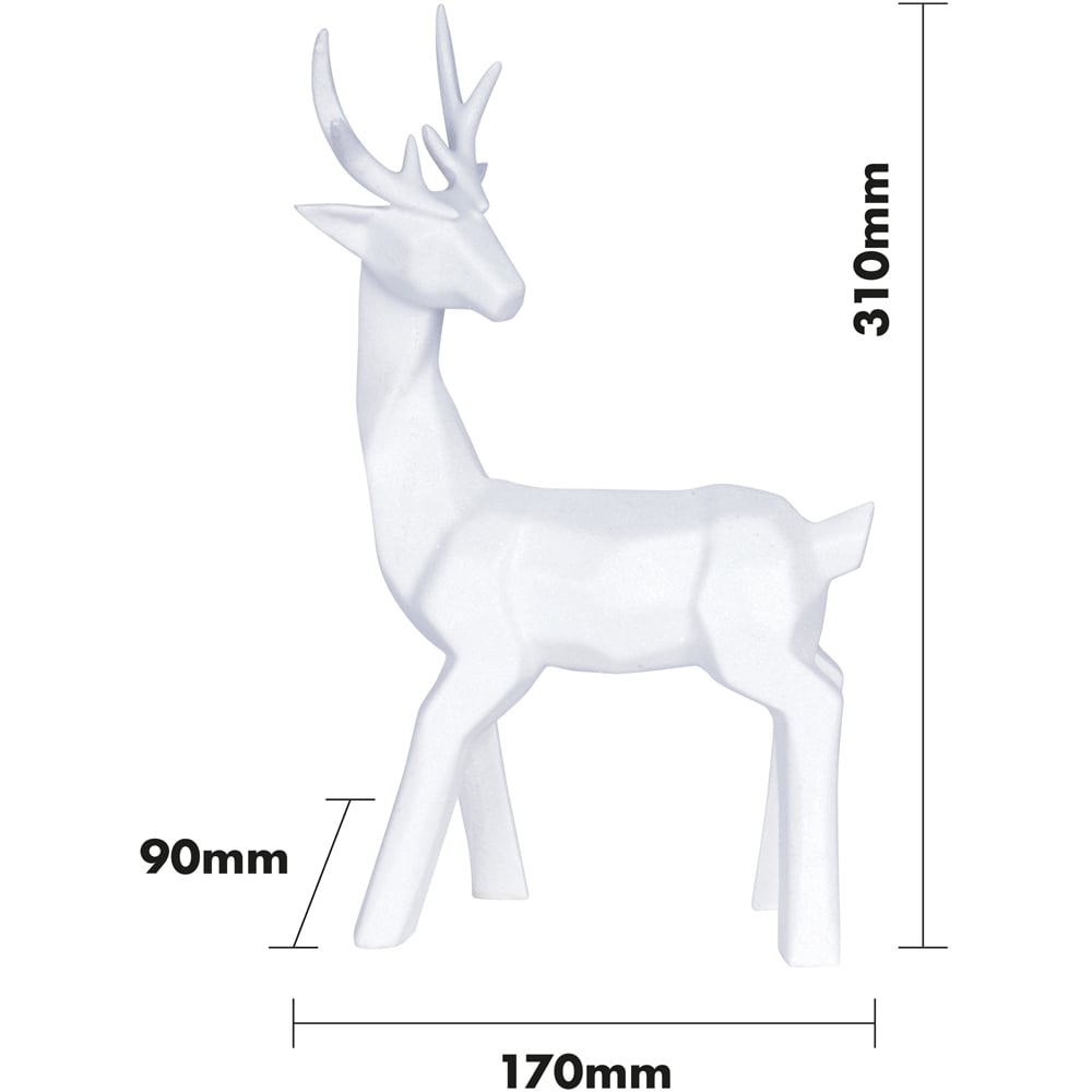 St Helens White Glitter Polyresin Dear Christmas Decoration Image 7