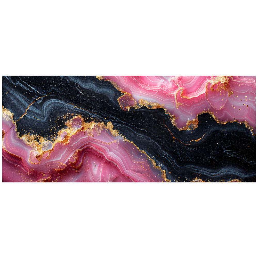 Warren Reed Designer Pink and Black Marble Effect Bathroom Splashback 25 x 60cm Image 2