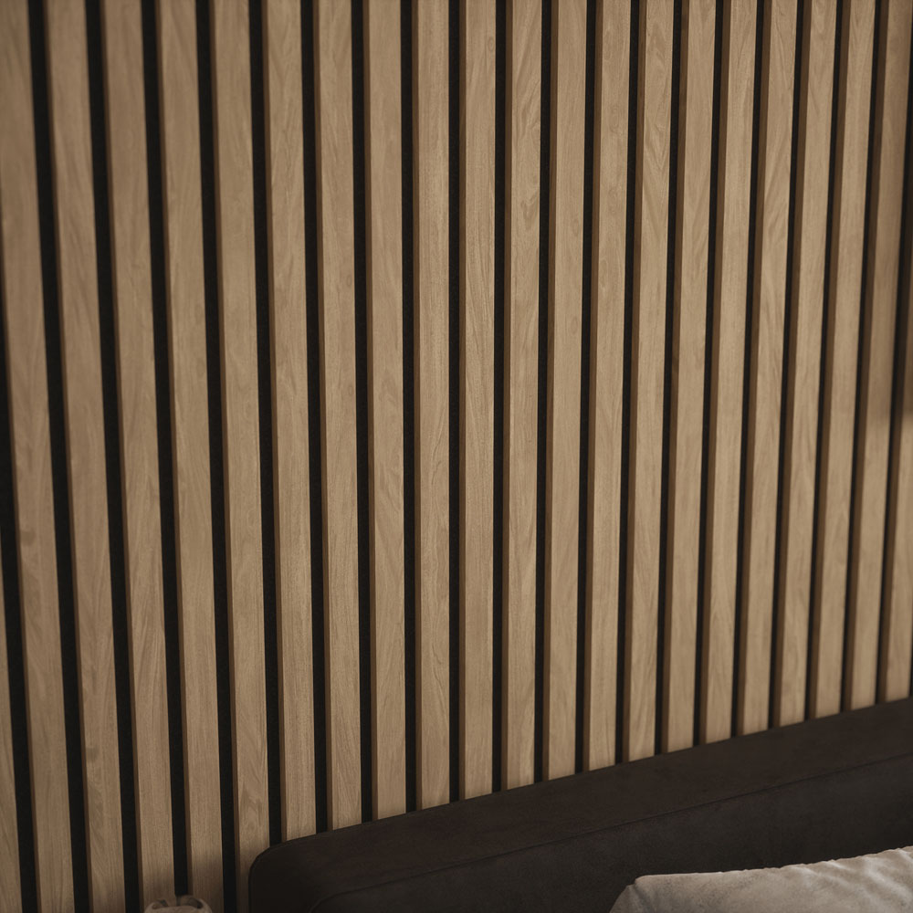 Kraus Easy Living Natural Oak Acoustic Slat Wall Panel 240 x 60cm Image 6