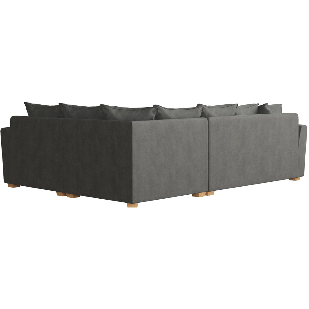 Wendleberry 3 Seater Steel Plush Velvet Scatter Back Right Hand Corner Sofa Image 4