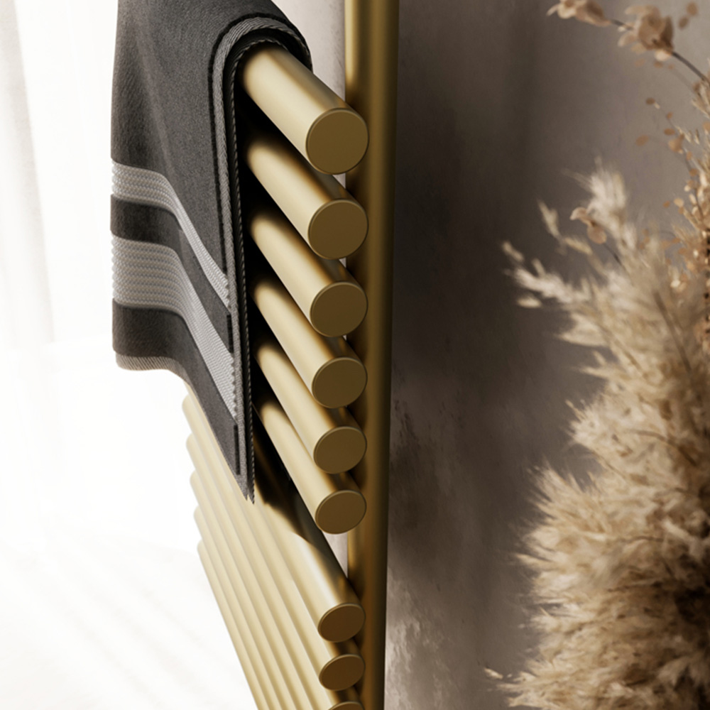 Terma Rolo Brass Electric Towel Rail with VEO Element Controller 1360 x 520mm Image 6