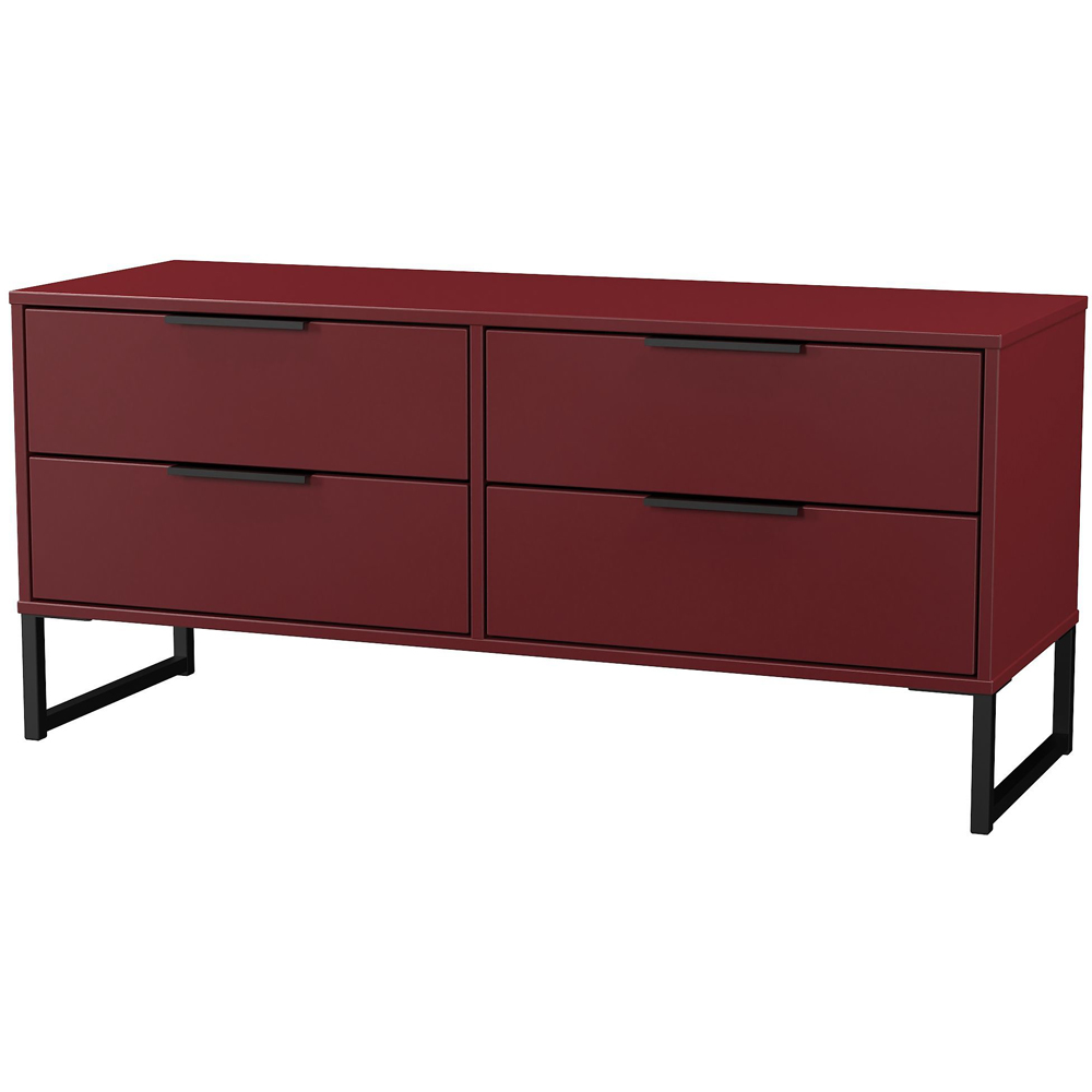 Crowndale Hong Kong 4 Drawer Red Matt Bed Box Ready Assembled Image 2