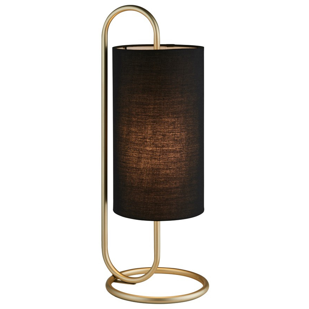 Merano Arenzano Antique Brass and Black Fabric Table Lamp Image 1
