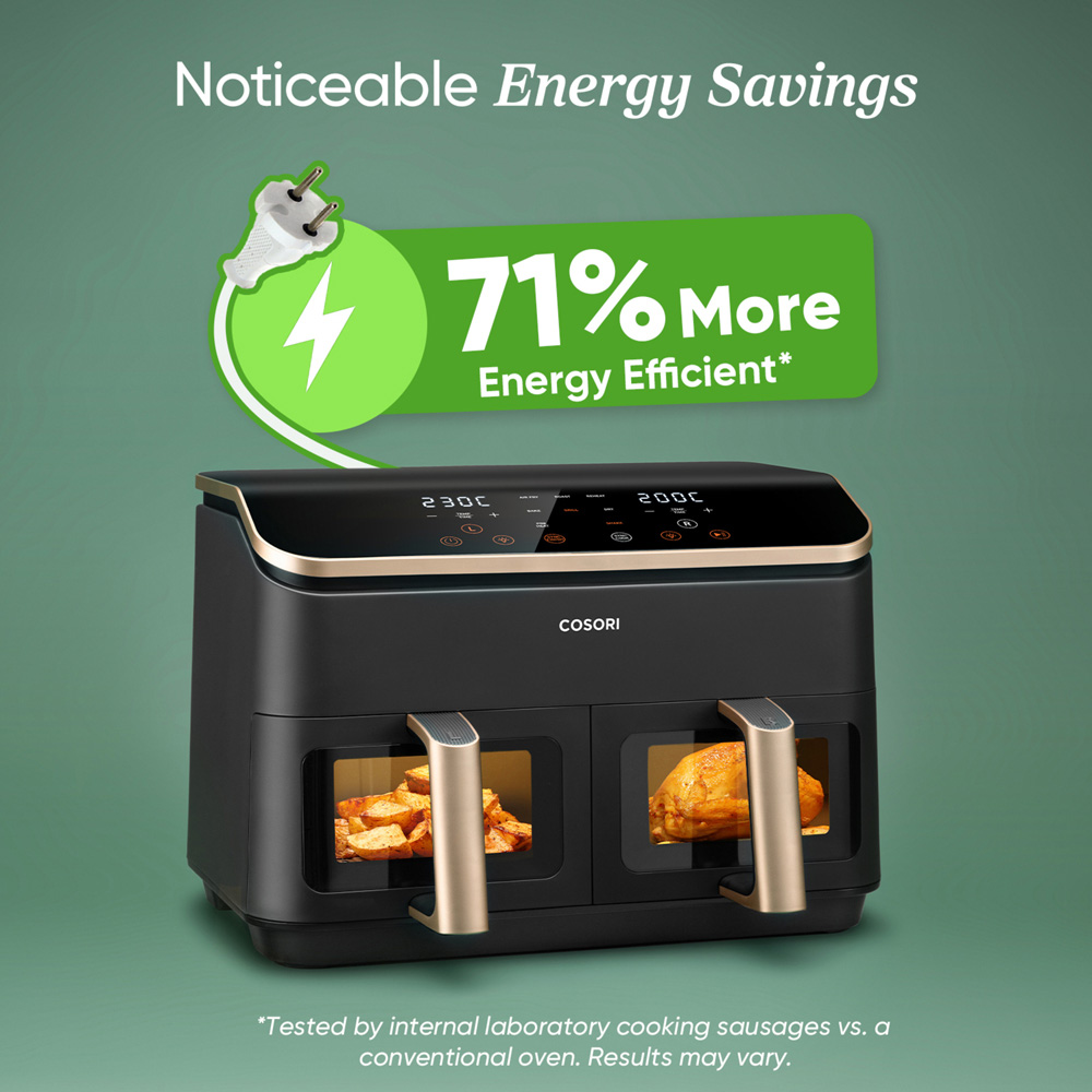 Cosori CAF-R903-AUK Golden Dual Basket 8.5L Air Fryer Image 4