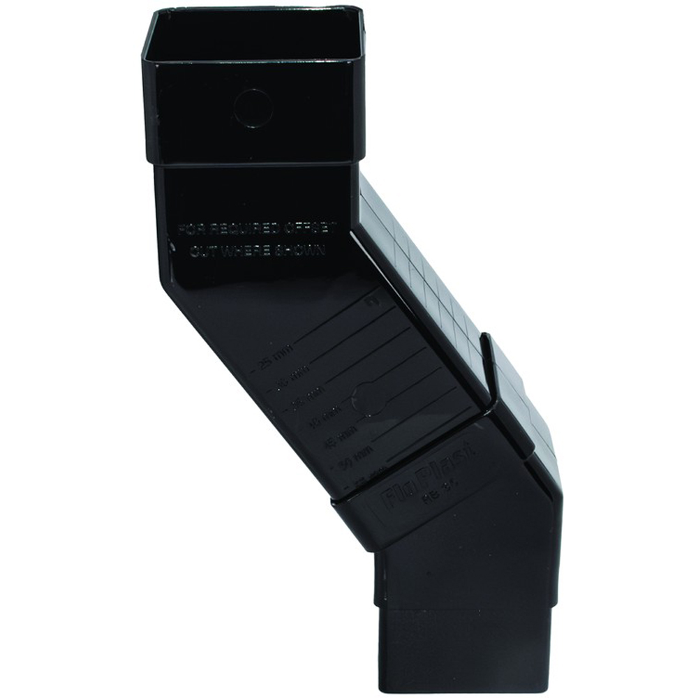 FloPlast Square Adjustable Downpipe Offset Bend Black 65mm Image 2