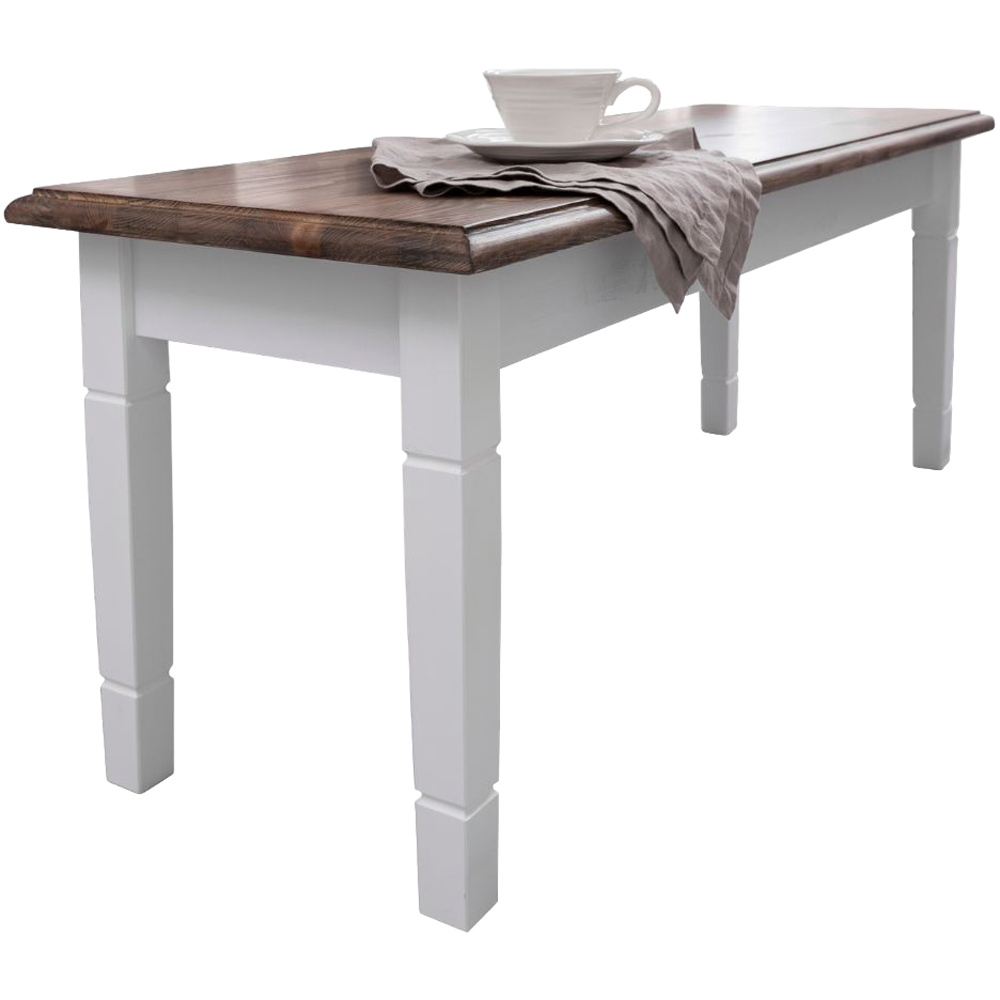 Noa and Nani Canterbury White and Dark Pine Hallway Bench 127cm Image 2