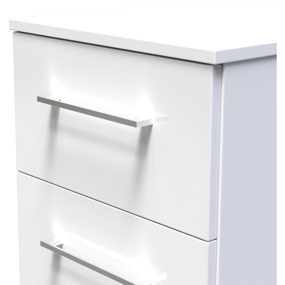 Crowndale Worcester 2 Drawer White Bedside Cabinet Ready Assembled Image 5
