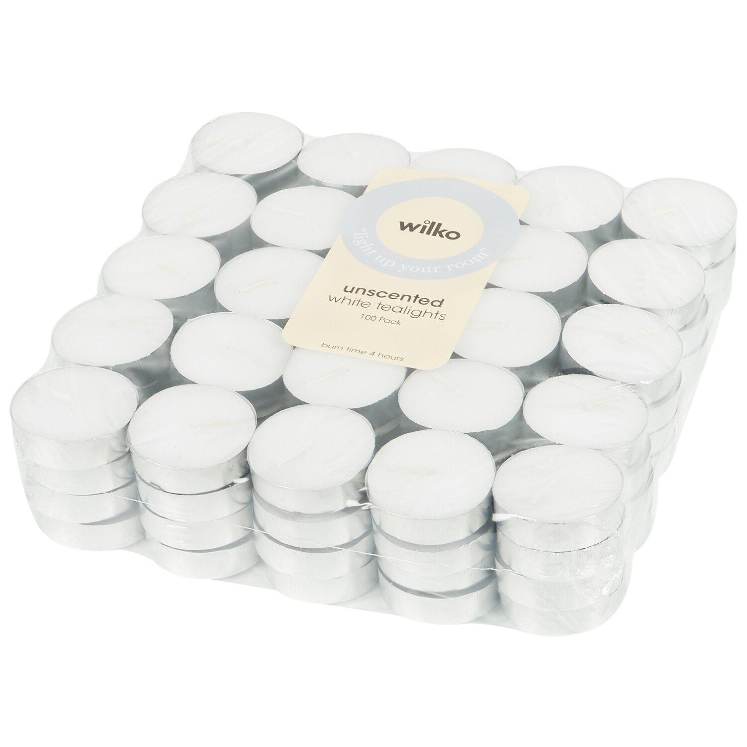 White Unscented Tealights White 100 Image 3