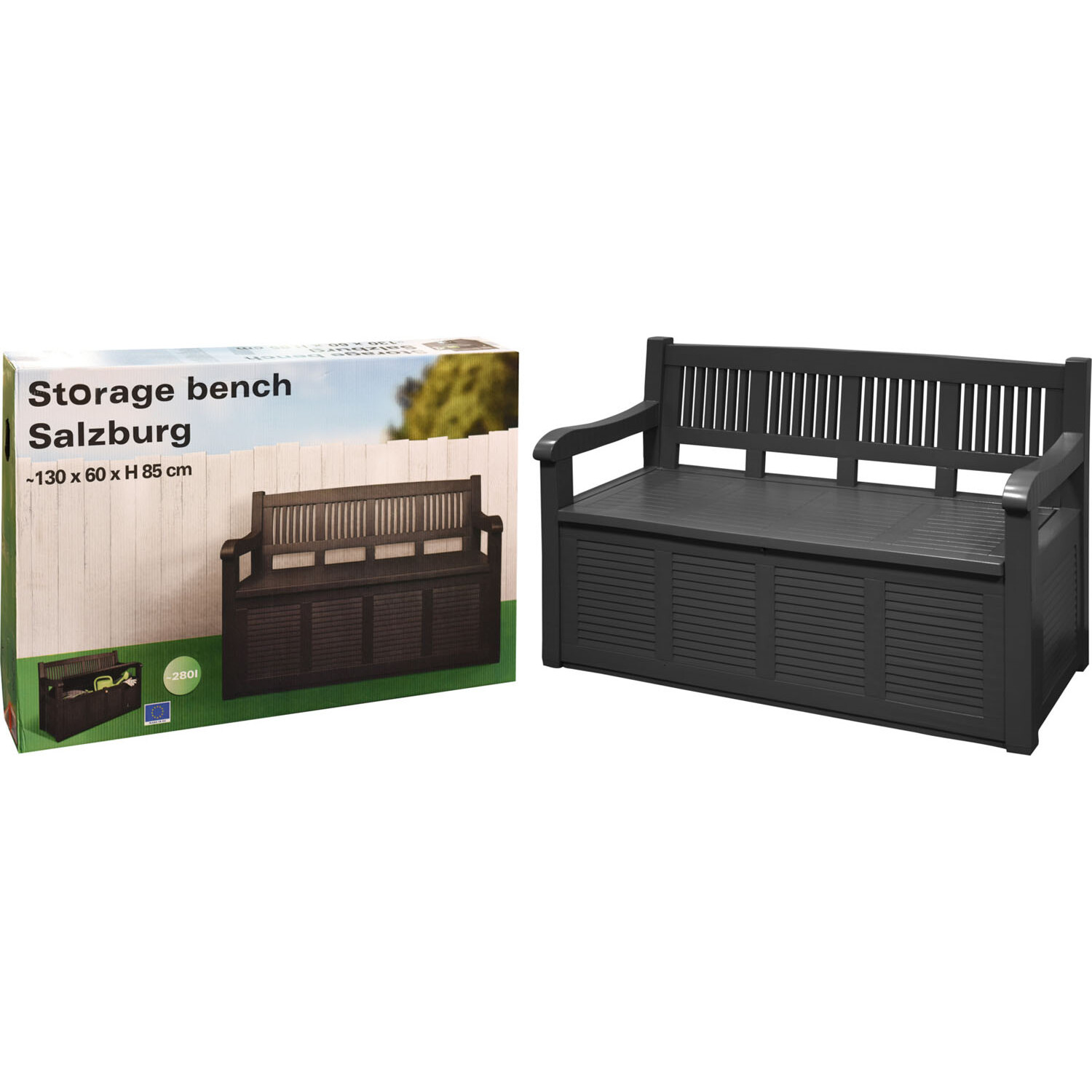 Salzburg Grey Storage Bench Image 2