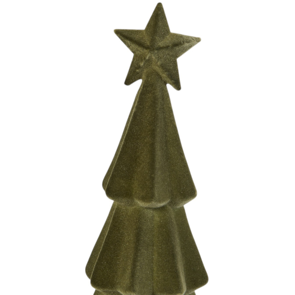 Flocked Christmas Tree with Star - Green Image 3