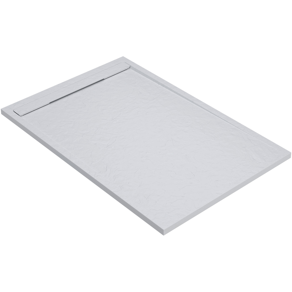 Bathstore 30mm White Slate Rectangular Shower Tray with Waste 1400 x 800mm Image 4