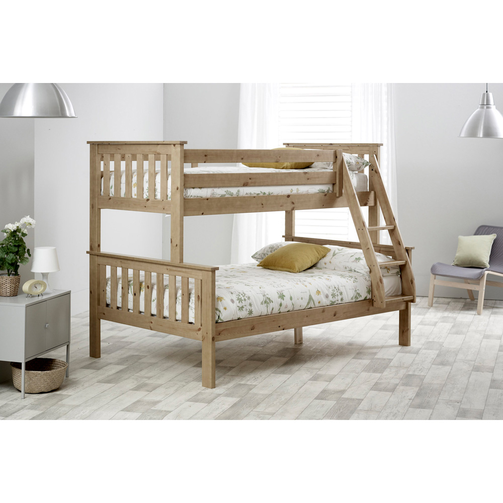 Bedmaster Carra Triple Sleeper Pine Wood Bunk Bed with Pocket Mattresses Image 5