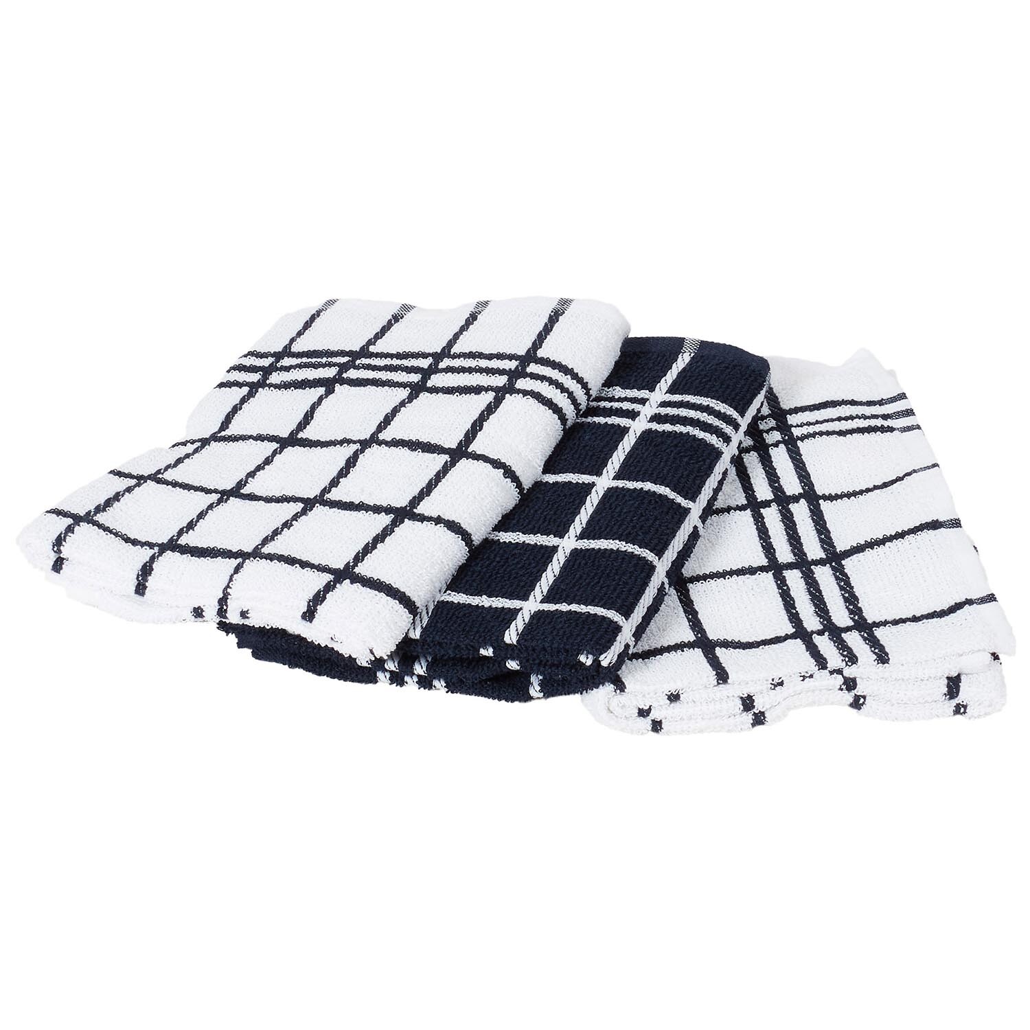 Divante Pack of 3 Epsom Terry Kitchen Towels - Navy Image 6