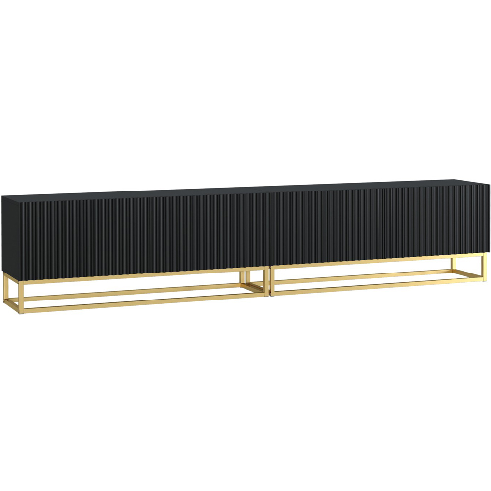 Creative Furniture Ripple Duo Black 2 Fluted Door TV Unit Image 2