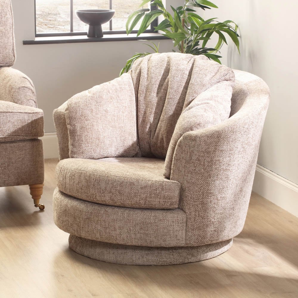 Desser Furniture Alston Jubilee Linen Swivel Tub Chair Image 6