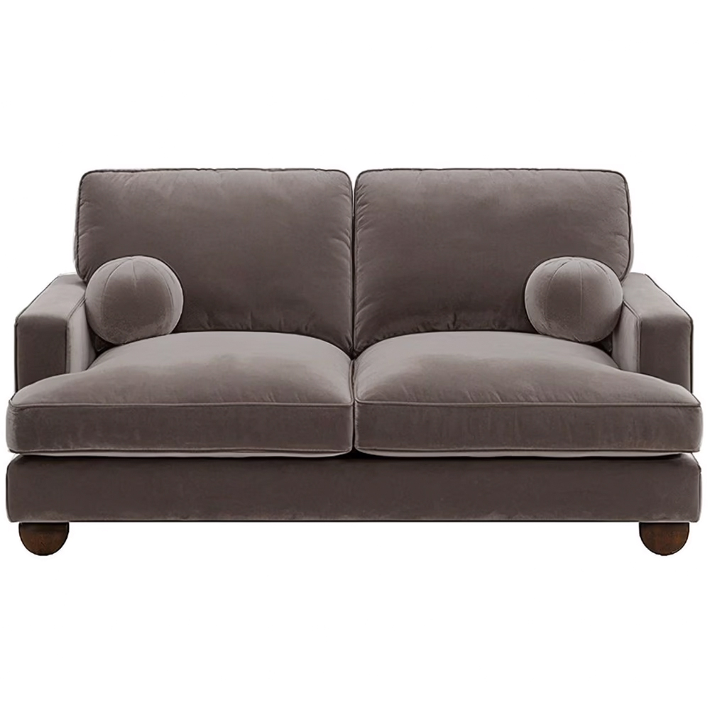 Solace+Co Addison 2 Seater Brown Velvet Sofa Image 3
