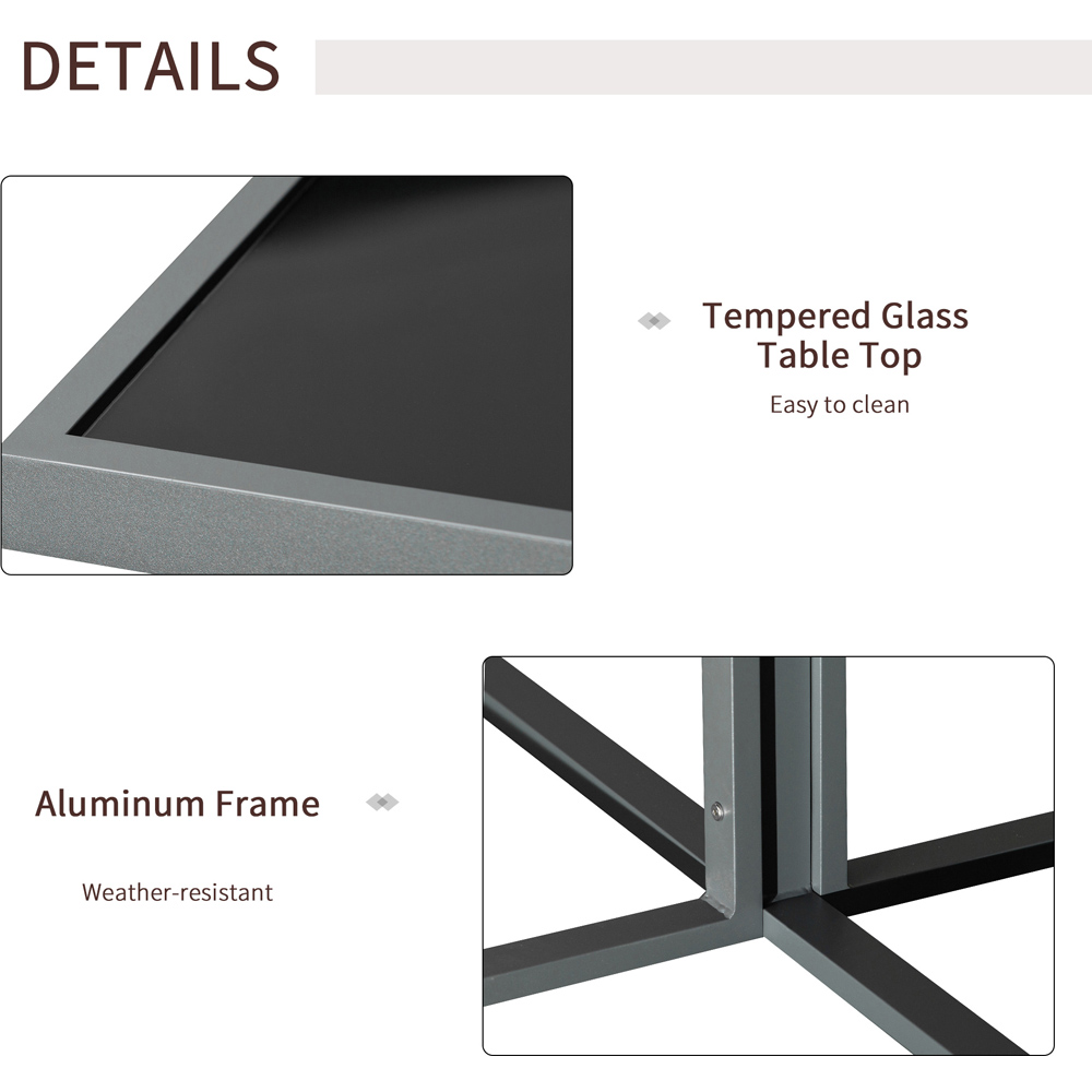Outsunny 6 Seater Patio Dining Set Grey Image 4