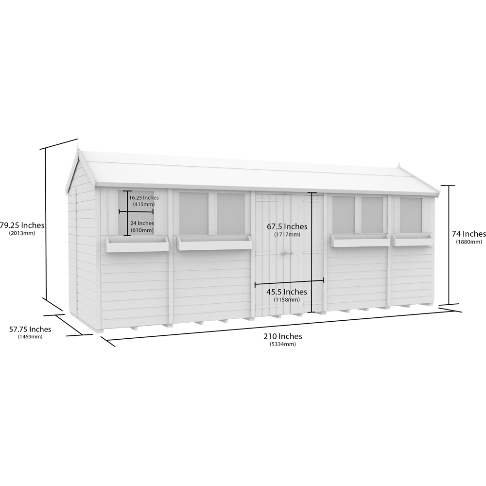 DIY Sheds 18 x 5ft Tongue and Groove Timber Apex Summer Garden Shed Image 9