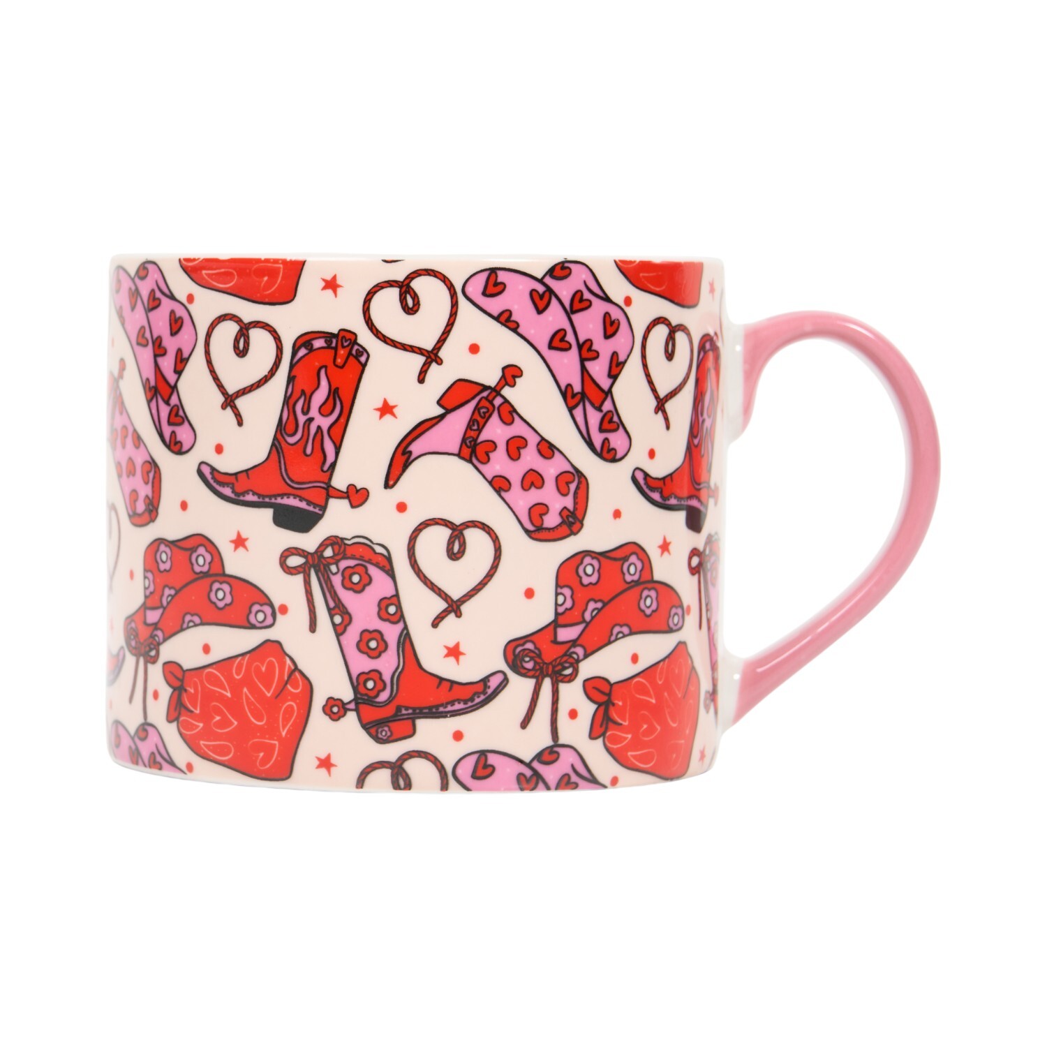 Rodeo Love Cowboy Boot and Heart Mug - Pink Image 2