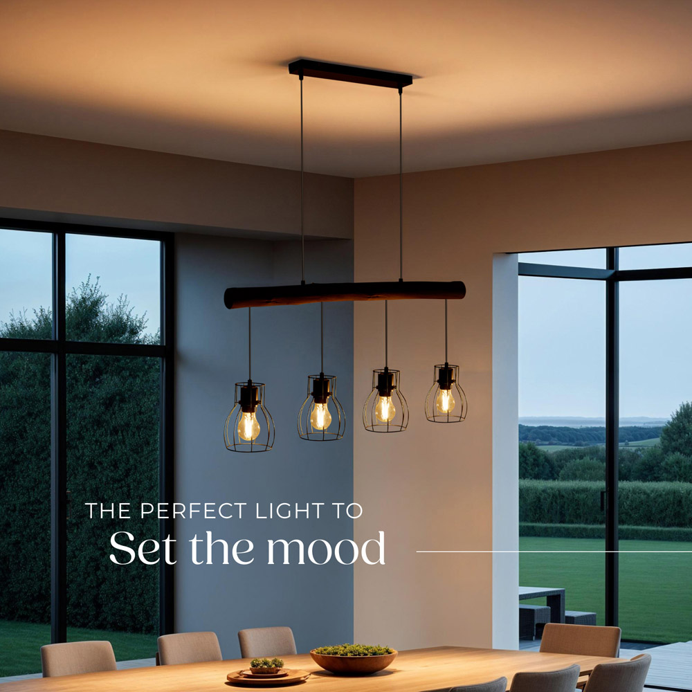 tectake Rustic Pendant Light 4 Pack Image 7