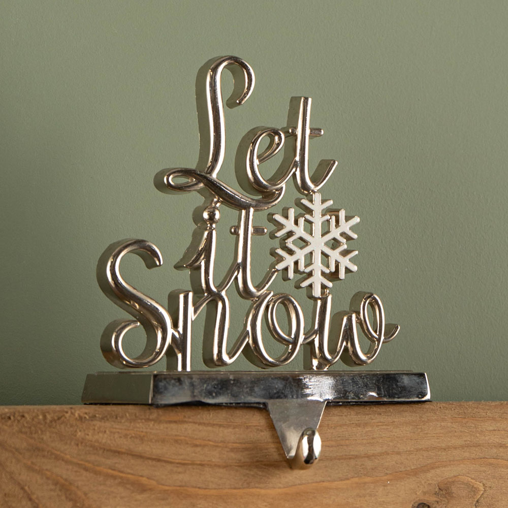 Samuel Alexander Silver Let it Snow Christmas Stocking Hanger 22cm Image 7
