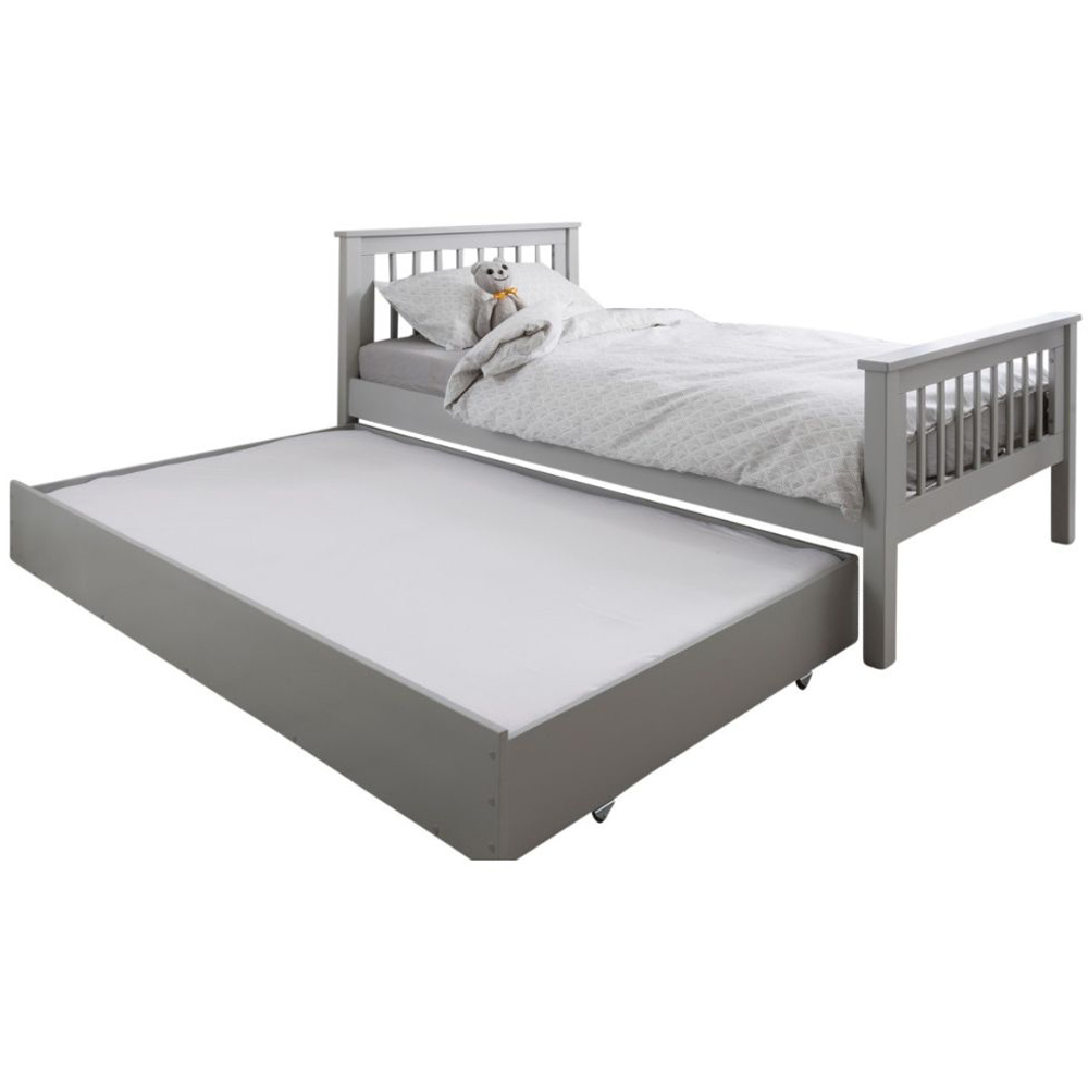 Noa and Nani Hampshire Single Silk Grey Bed Frame with Olaf Trundle ...