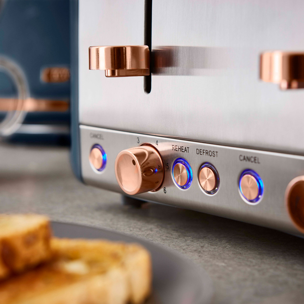 Tower Cavaletto EEJB225 Blue 4 Slice Toaster with 1.7L Kettle Set Image 6