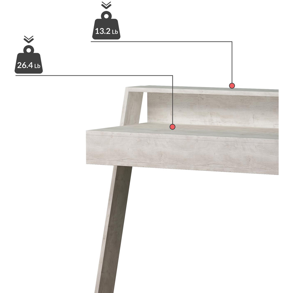 FWStyle Cowork Single Drawer Single Shelf Ancient White Wall Mounted Desk Image 6