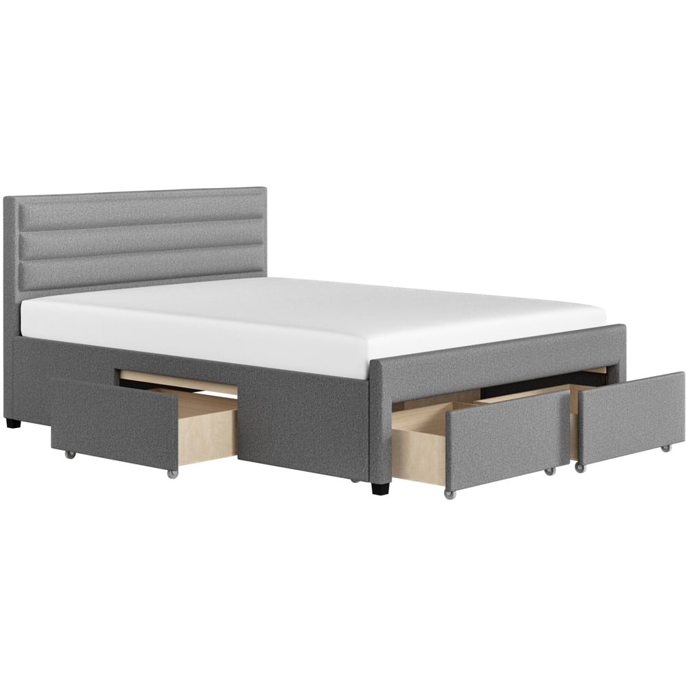 Flair Heybrook King Size Grey 4 Drawer Bed Image 2