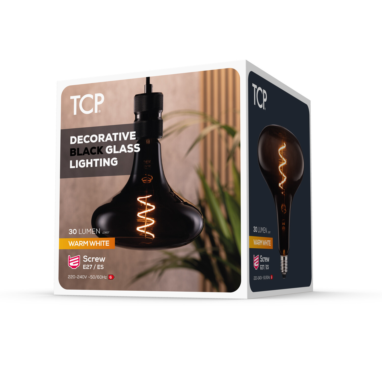 TCP Short Horn Decorative Filament 30L E27 Bulb - Warm White Image 3