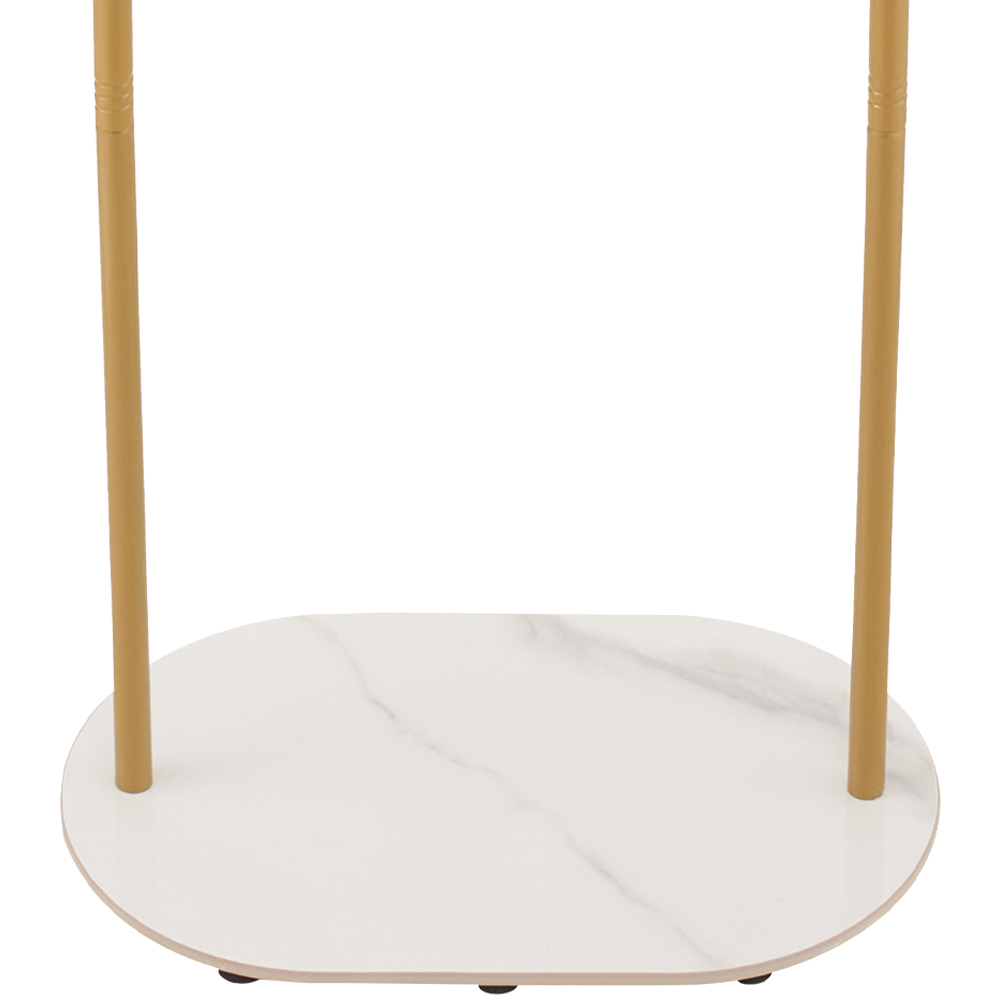 Living and Home Gold Metal Clothes Rack with 6 Hooks and Marble-Effect Base Image 6