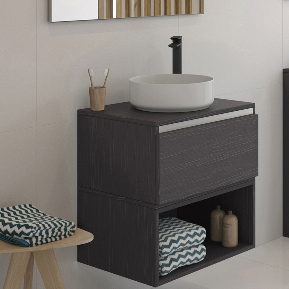 Bathstore Makena Black Round Washbowl with Waste 355mm Image 4
