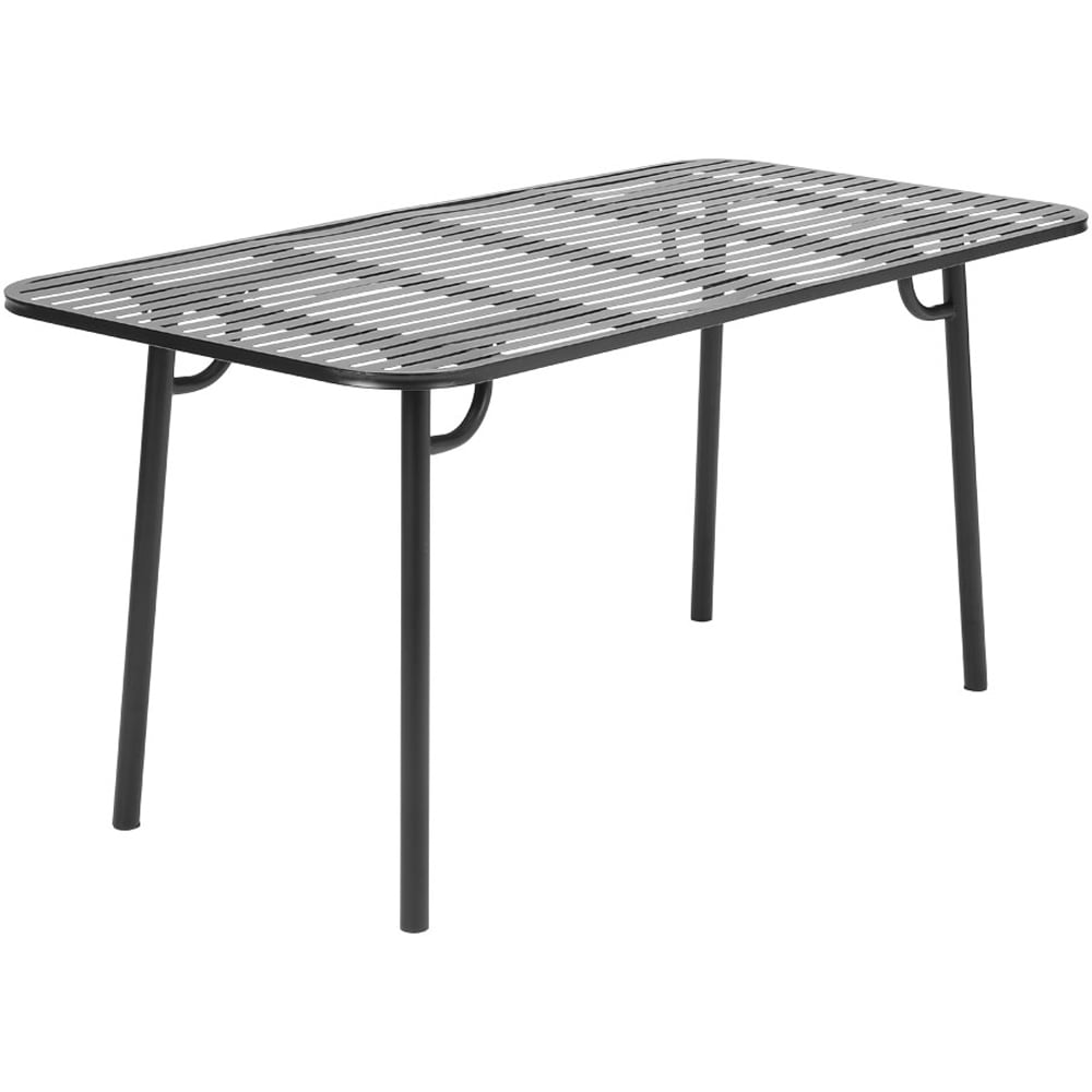 Living and Home Black Rectangular Outdoor Garden Metal Table Image 3